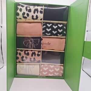 Kate Spade New York 10-Pair Low Cut Socks Gift Set Leopard & Heart Prints New